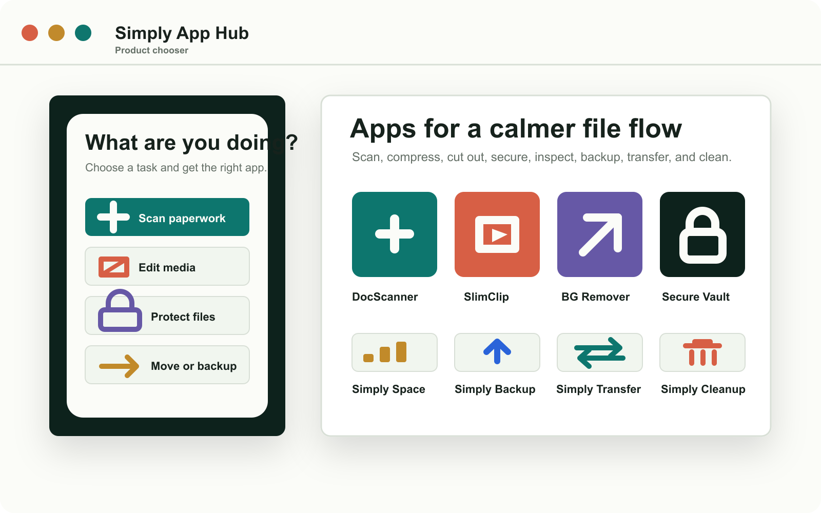 Simply AppHub tablet dashboard showing app tasks